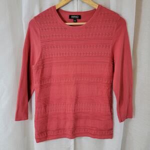 Buffalo David Bitton Ladies' Sweater 3/4 Sleeve Top Pullover Coral Large Soft